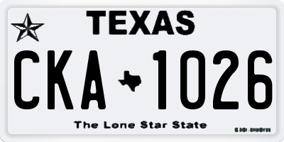 TX license plate CKA1026