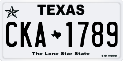 TX license plate CKA1789