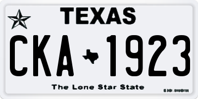 TX license plate CKA1923