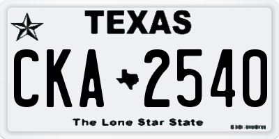 TX license plate CKA2540