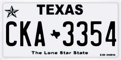 TX license plate CKA3354