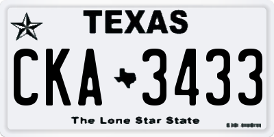 TX license plate CKA3433