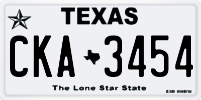 TX license plate CKA3454