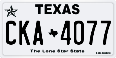 TX license plate CKA4077