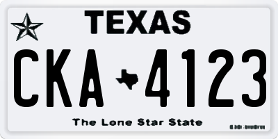 TX license plate CKA4123