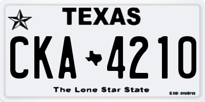 TX license plate CKA4210
