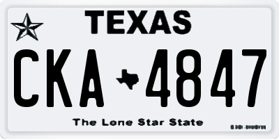 TX license plate CKA4847
