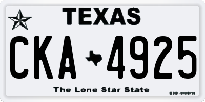 TX license plate CKA4925