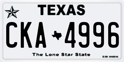 TX license plate CKA4996