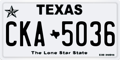 TX license plate CKA5036
