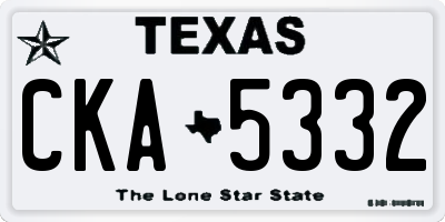 TX license plate CKA5332