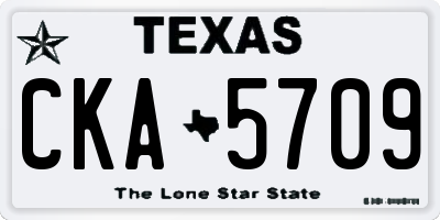 TX license plate CKA5709