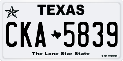 TX license plate CKA5839