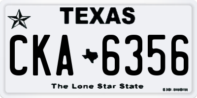 TX license plate CKA6356