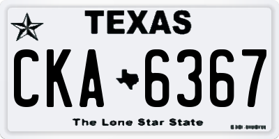 TX license plate CKA6367
