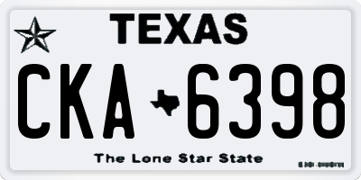 TX license plate CKA6398