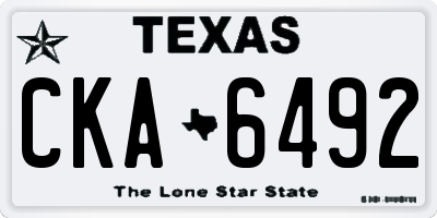 TX license plate CKA6492