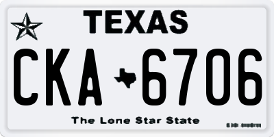 TX license plate CKA6706