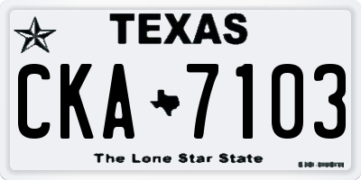TX license plate CKA7103