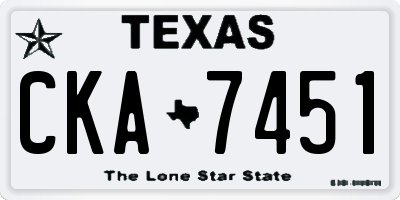 TX license plate CKA7451