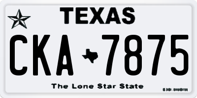 TX license plate CKA7875
