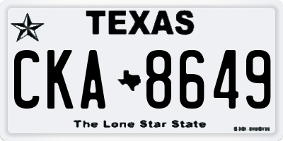 TX license plate CKA8649