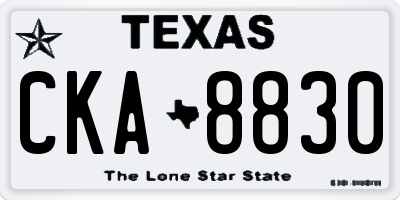 TX license plate CKA8830