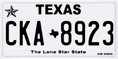 TX license plate CKA8923