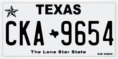TX license plate CKA9654