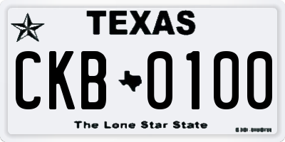 TX license plate CKB0100
