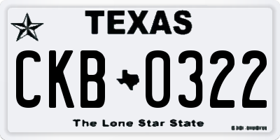 TX license plate CKB0322