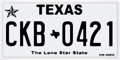 TX license plate CKB0421