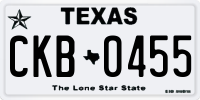 TX license plate CKB0455