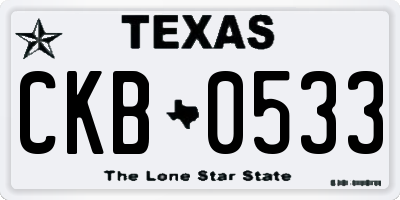 TX license plate CKB0533
