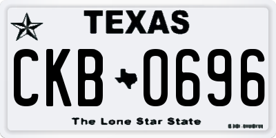 TX license plate CKB0696
