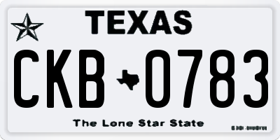 TX license plate CKB0783
