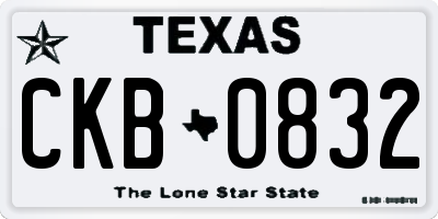 TX license plate CKB0832