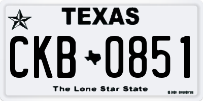 TX license plate CKB0851