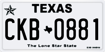 TX license plate CKB0881