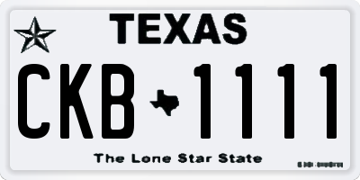 TX license plate CKB1111