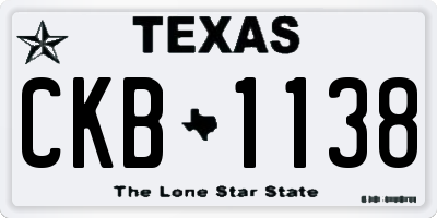 TX license plate CKB1138