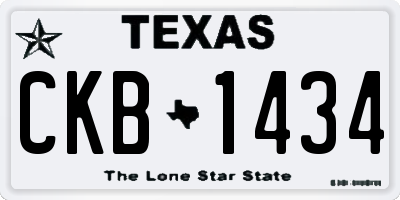 TX license plate CKB1434
