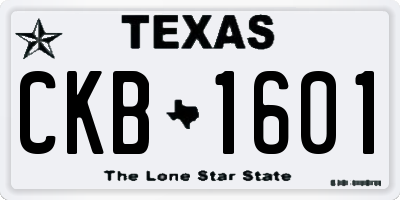 TX license plate CKB1601