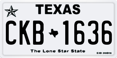 TX license plate CKB1636