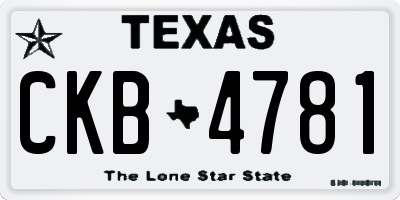 TX license plate CKB4781
