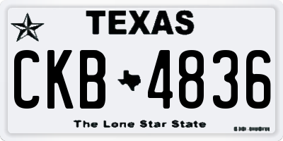 TX license plate CKB4836