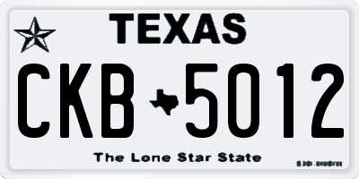 TX license plate CKB5012