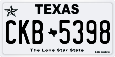 TX license plate CKB5398