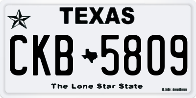 TX license plate CKB5809