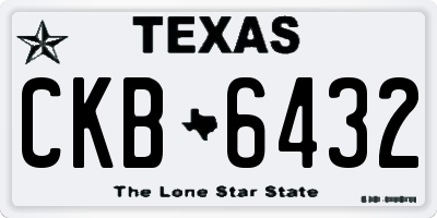 TX license plate CKB6432